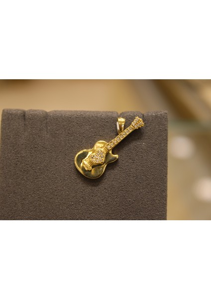 14 Ayar Altın Gitar Figürlü Kolye Ucu indirimleri