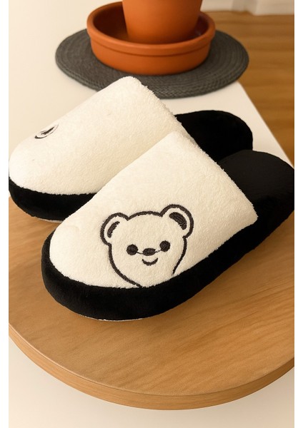 Momo Ayıcık Kadın Ev Terliği Günlük Rahat Kışlık Terlik