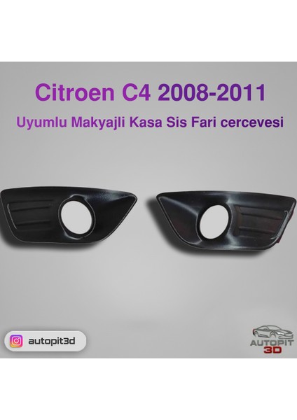 Citroen C4 2008-2011 Uyumlu Makyajlı Kasa Sis Farı Çerçevesi (Sağ-Sol Takım)