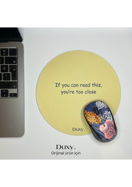 Espirili Desenli Mouse Pad, 19 Cm, Kaymaz Taban, Ev Ofis ve Oyun Için Rahat ve Yumuşak Mousepad