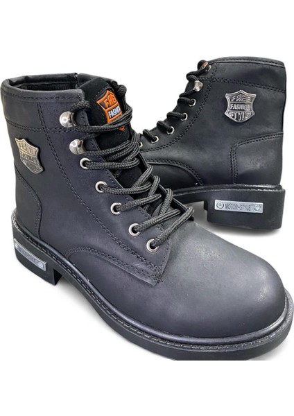 Darkworld Harley Modeli Kışlık Kauçuk Taban Bot Unisex Postal Bot Siyah modelleri