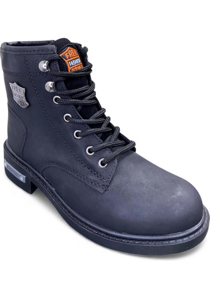 Darkworld Harley Modeli Kışlık Kauçuk Taban Bot Unisex Postal Bot Siyah