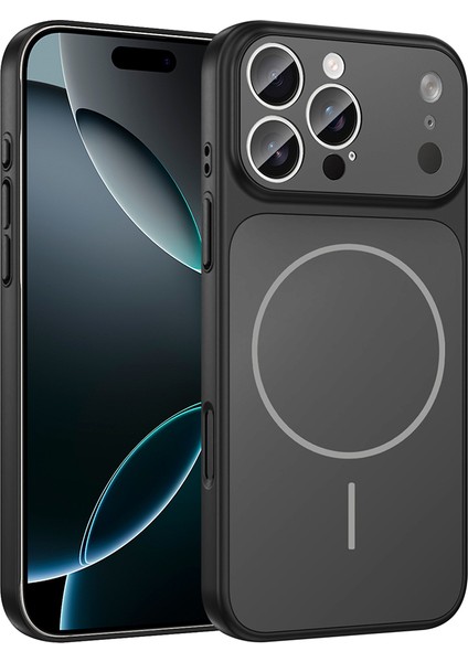 iPhone 14 Pro Kılıf Zore M-Safe Şarj Özellikli Kamera Korumalı Formen Kapak - Siyah