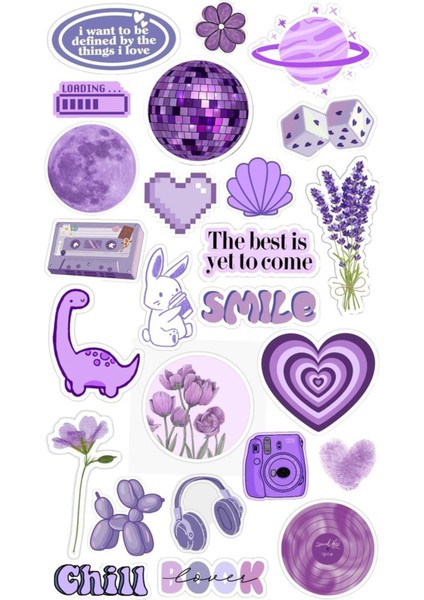 Popüler Mor Telefon Laptop Notebook Tablet Defter Matara Stiker Etiket ST2137