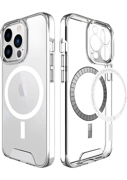 14 Pro Max Kılıf 6.7" Magsafe ile Uyumlu, Ultra Berrak , Kamera Yüzey Korumalı Cep Telefon Kılıfı, Yastıklı Köşe Korumalı Kapak, Ekstra Tuşlar, Phone - Şeffaf