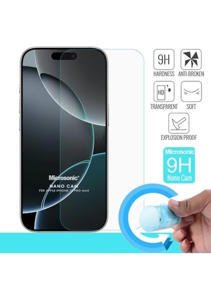 16 Pro Max Glass Cam Ekran Koruyucu [ 16 Pro Max ile Uyumlu Ekran Koruyucu - Şeffaf] fiyatları