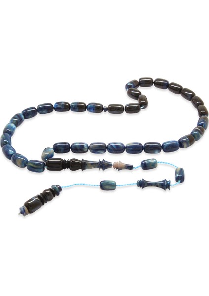 Sistemli Her Bir Tanesi Imamesi Usta Işçilikli Kapsül Kesim Sedefli Süzme Mavi Siyah Katalin Tesbih