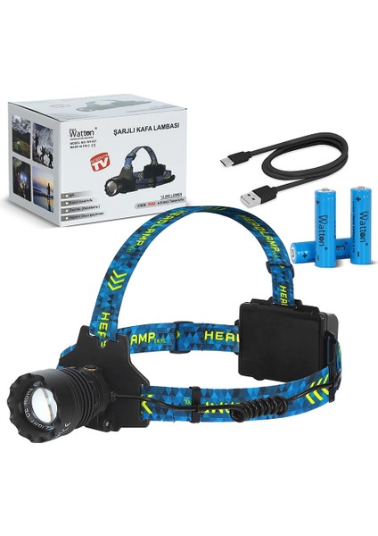 Cree P360 - 12,000 Lümen Şarjlı Kafa Lambası WT-627 - Lisinya