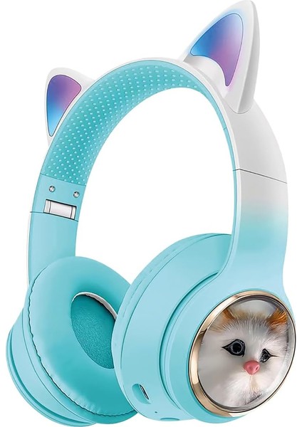 5.3 Kedili Kulak Üstü Bluetooth Kulaklık Yeşil Blt-45