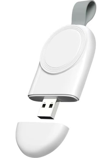 Manyetik Kablosuz Şarj Cihazı, 2W, USB Bağlantılı, Taşınabilir, Beyaz