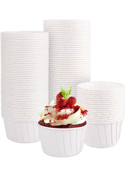 50LI Muffin Kalıbı - Kalıpları, Su Geçirmez ve Yağ Geçirmez Pişirme Kağıtları, Ev Veya Parti Için Folyo Pişirme Kek Kapları - Beyaz