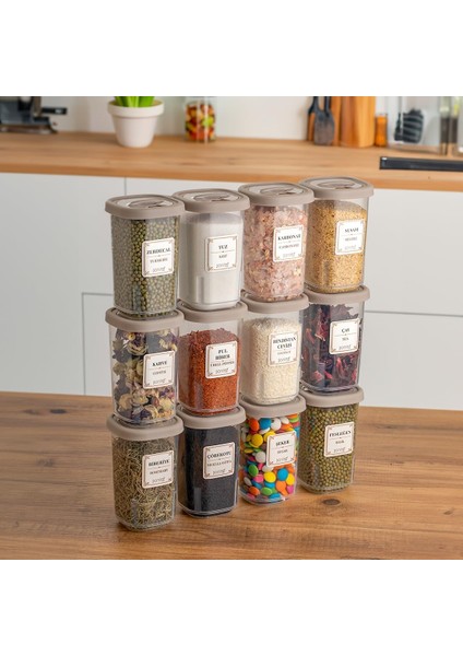 1061 Döner Kapaklı Etiketli Seti - 12&apos;li Cappuccino Kapaklı 350 cc