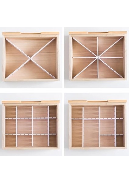 4&apos;lü Plastik Ayarlanabilir Çekmece Düzenleyici Organizer - Iç Içe Geçmeli Kesilebilir - 8CMX43CM - Mutfak Iç Çamaşırı Çorap Sütyen Dolap Takı Makyaj (4) fiyatları