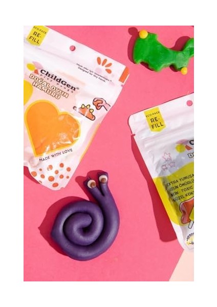 Ecopack Geri Dönüstürülebilir Paketlerde 6&apos;li Set 6 Adet 125 Gram Oyun Hamuru modelleri