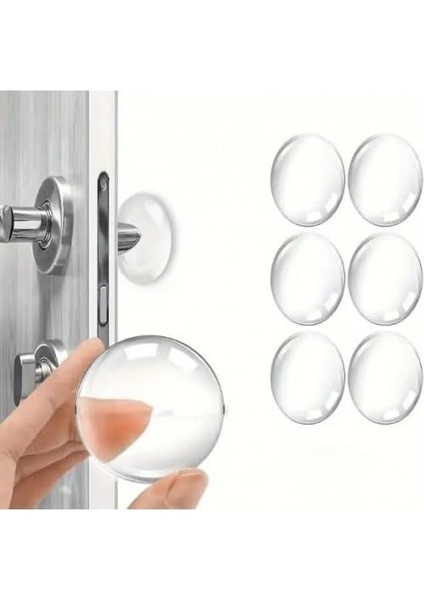 Adet Silikon Kapı Duvar, Kendinden Yapışkanlı, Şeffaf, Darbe ve Gürültü Önleyici Tampon,6&apos;lı Set,