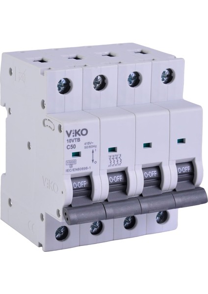 10VTB-4C50 Otomatik Sigorta 10KA C Tipi 4 Kutup 50A