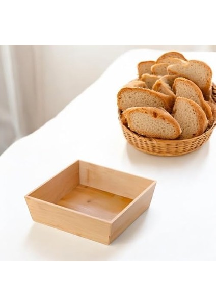 Bambu Lüx Kare Orta Boy Ekmeklik-Meyvelik 19CM, Bambu Ekmeklik Kare Orta Boy 19CM fiyatları