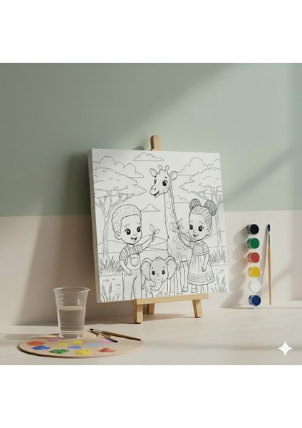 Çocuklar Için Bambotek ve Himba Hayvan Sevgisi Temalı Eğitici ve Eğlenceli Boyama Seti