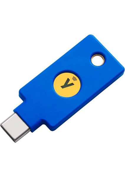 Y-400 Security Key C Nfc - USB ve Nfc Anahtarı, Iki Faktörlü Kimlik Doğrulama, Usb-C Bağlantıları Için Uygundur ve Desteklenen Nfc Mobil Cihazlarla Çalışır, Mavi