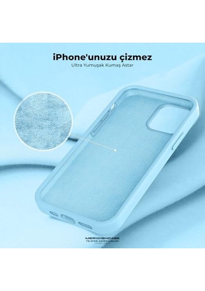 14 Pro Uyumlu Özel Ipeksi Dokunuş Hissi Veren Içi Yumuşak Kadife Lansman Silikon Kılıf Kapak (Bebe Mavi) modelleri