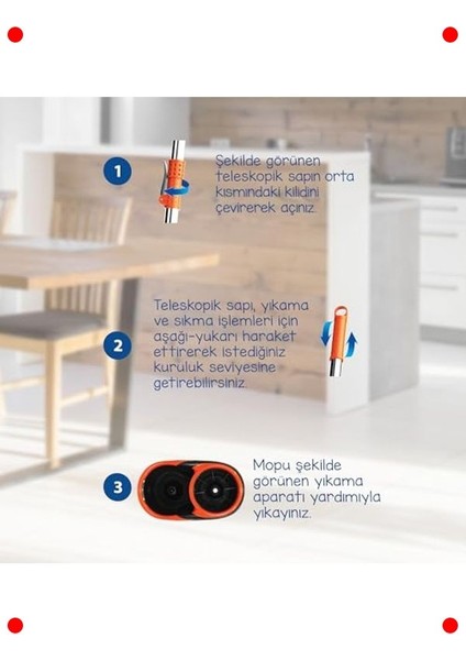 Pedalsız Döner Sıkmalı Mikrofiber Otomatik Paspas Seti modelleri