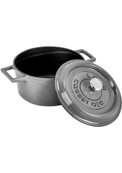 Metal Premium Serisi - Döküm Yuvarlak Tencere, 20 Cm, Majolik Gri modelleri