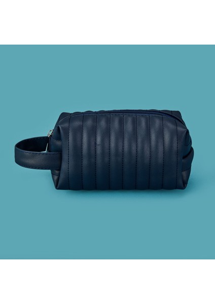 Kapitone Kozmetik Çantası - Mavi - 18X10 cm fiyatları