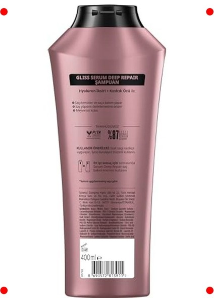 Yoğun Onarıcı Serum Etkili Şampuan 400 ml modelleri