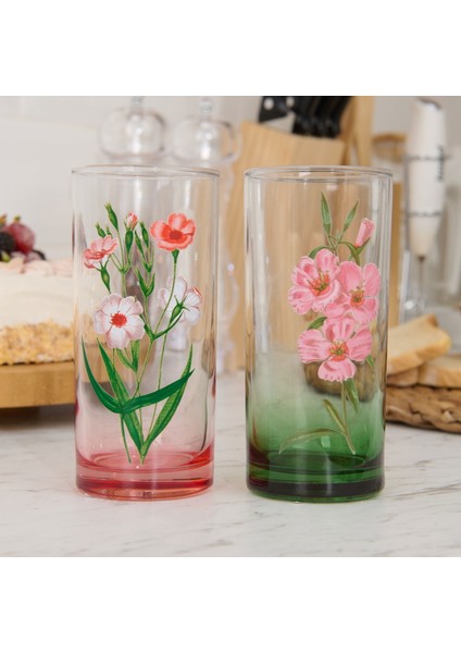 Flowers Garden Tekli Meşrubat Bardağı - Asorti - 290 ml modelleri