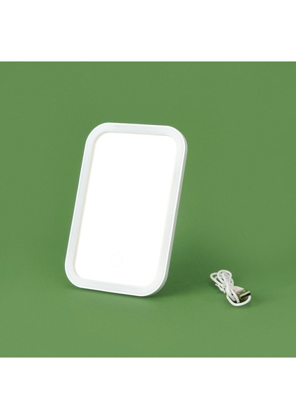 Şarjlı LED Ayna - Beyaz - 18X12 cm