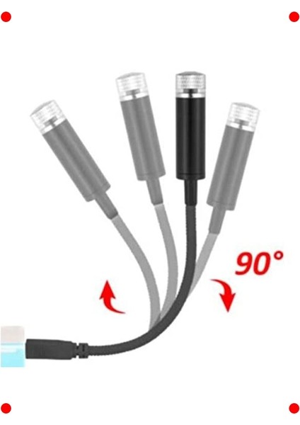 Araç Içi Kırmızı USB Ortam Aydınlatma Lambası LED indirimleri