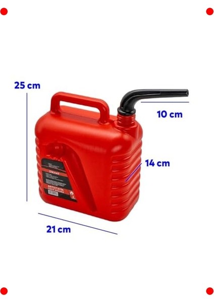 5 L Antistatik Yakıt Taşıma Bidonu (Borulu) modelleri