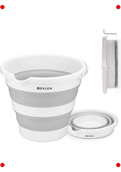 12 Litre Katlanabilir Kova - Çok Amaçlı Gri