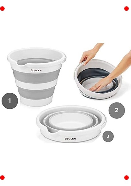 12 Litre Katlanabilir Kova - Çok Amaçlı Gri modelleri
