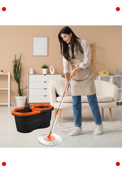 Pedalsız Döner Sıkmalı Mikrofiber Otomatik Paspas Seti indirimleri