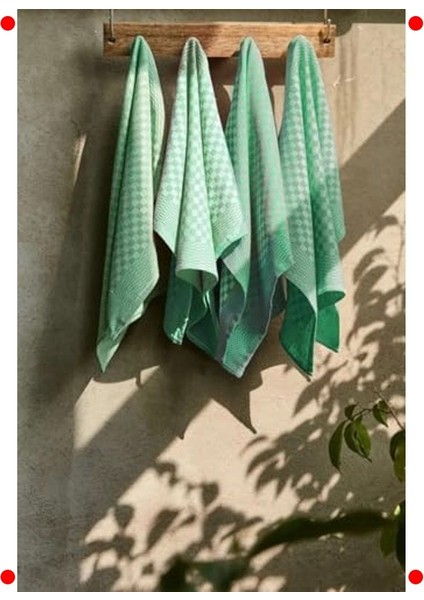 4'lü Yeşil Dama Desenli Mutfak Havlusu 40X60 cm fiyatları