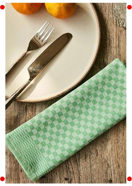 4'lü Yeşil Dama Desenli Mutfak Havlusu 40X60 cm modelleri