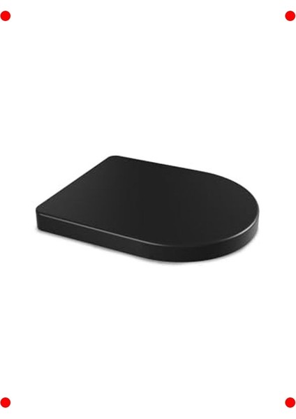 Mat Siyah Yavaş Kapanan Klozet Kapağı (Duroplast)