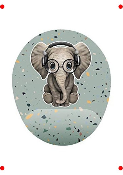 Sevimli Fil Temalı Bilek Destekli Ergonomik Mouse Pad