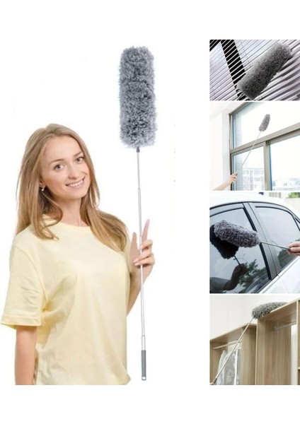 Bükülebilir Köşe Bucak Toz Alma Püskülü Dev Boy 280 cm Fırça