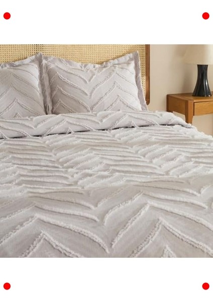 Tek Kişilik Geo Desenli Yatak Örtüsü Takımı Gri fiyatları