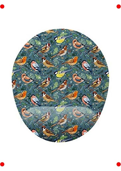 Kuş Desenli Ergonomik Bilek Destekli Mouse Pad