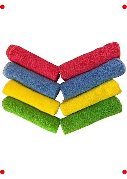 Mikrofiber Çok Amaçlı Temizlik Bezi 8'li Set - Renkli fiyatları
