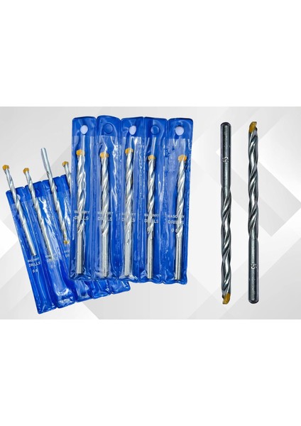 Duvar Matkap Ucu, 8mm, Yüksek Kaliteli Masonry Drills (5 Adet)