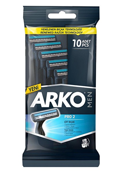 4 Adet Arko Tıraş Bıçağı T2 Pro Poşet 10'lu