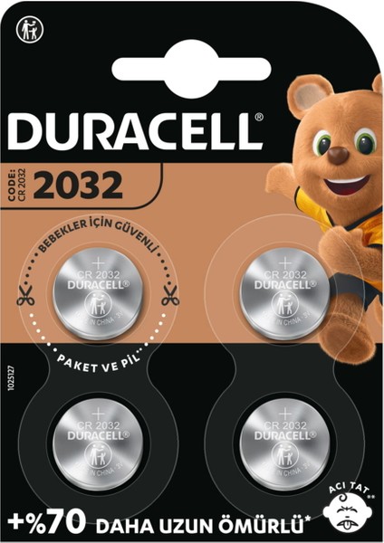 2032 4'lü Düğme Pil - 3 Volt