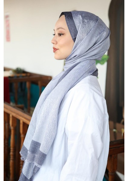 Premium Lux Original Monogram Şal (Ipek Vual, Özel Seri, Yüksek Kalite, Hafif, Rahat, Şık, Tesettür Giyim, Shawl, Hijab) fırsatları