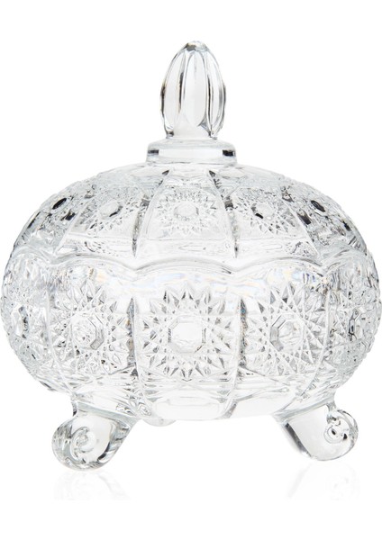 Cam Kapaklı Şekerlik - Şeffaf - 12 cm