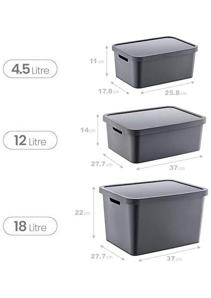 3&apos;lü Set Stafi Kapaklı Kutu (4,5-12-18 Lt) fiyatları