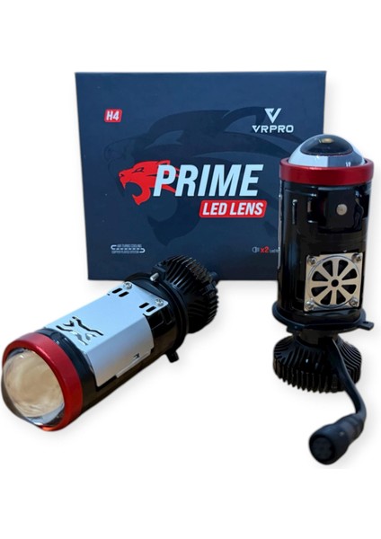 H4 Mercekli LED Zenon Prime 60W Güç 23.000 Lümen LED Zenon Şimşek Etkili 12-24V Uzun Ömürlü Güçlü Çizgisel Odak